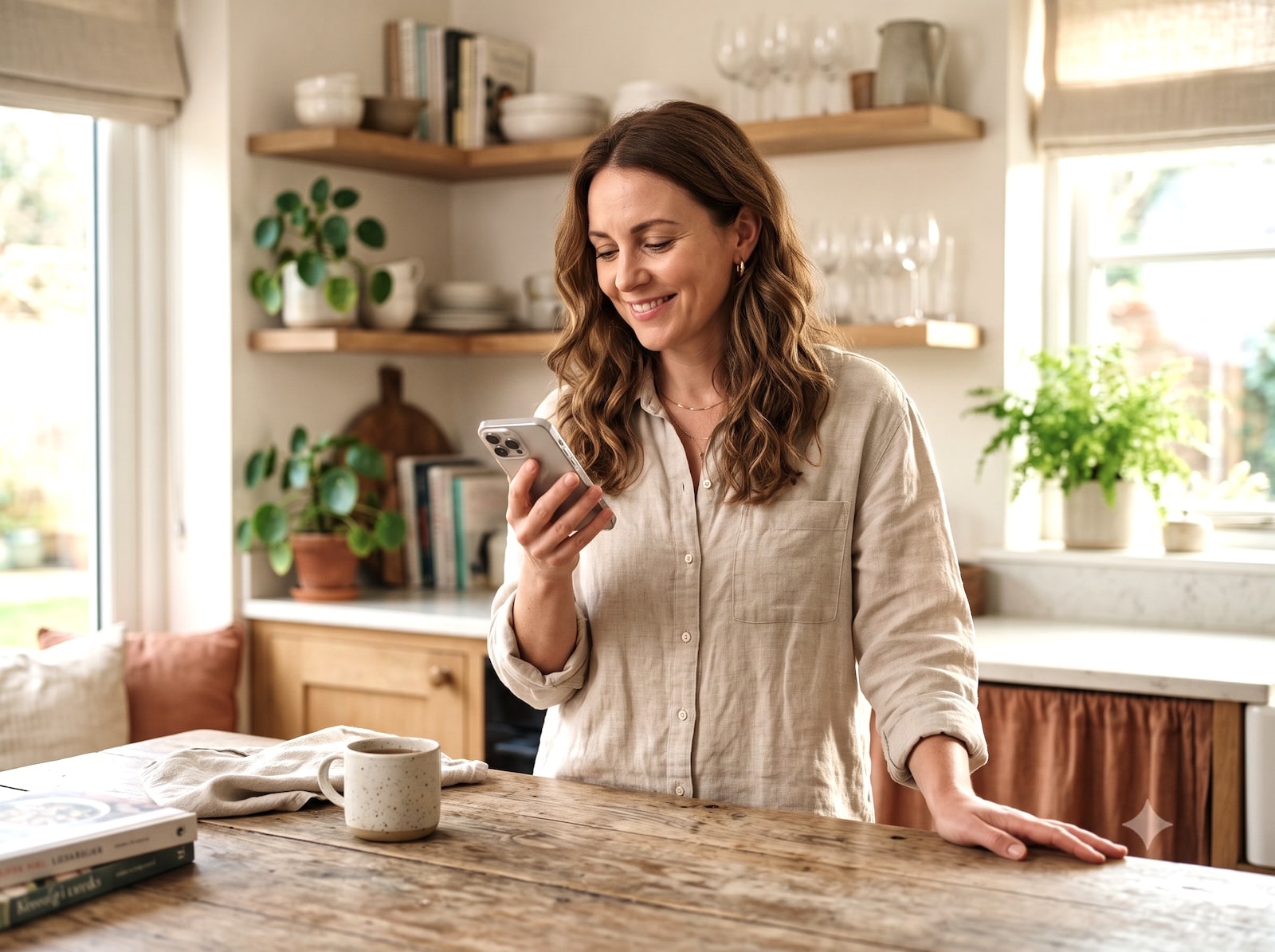 Woman listening compassionately on a phone call